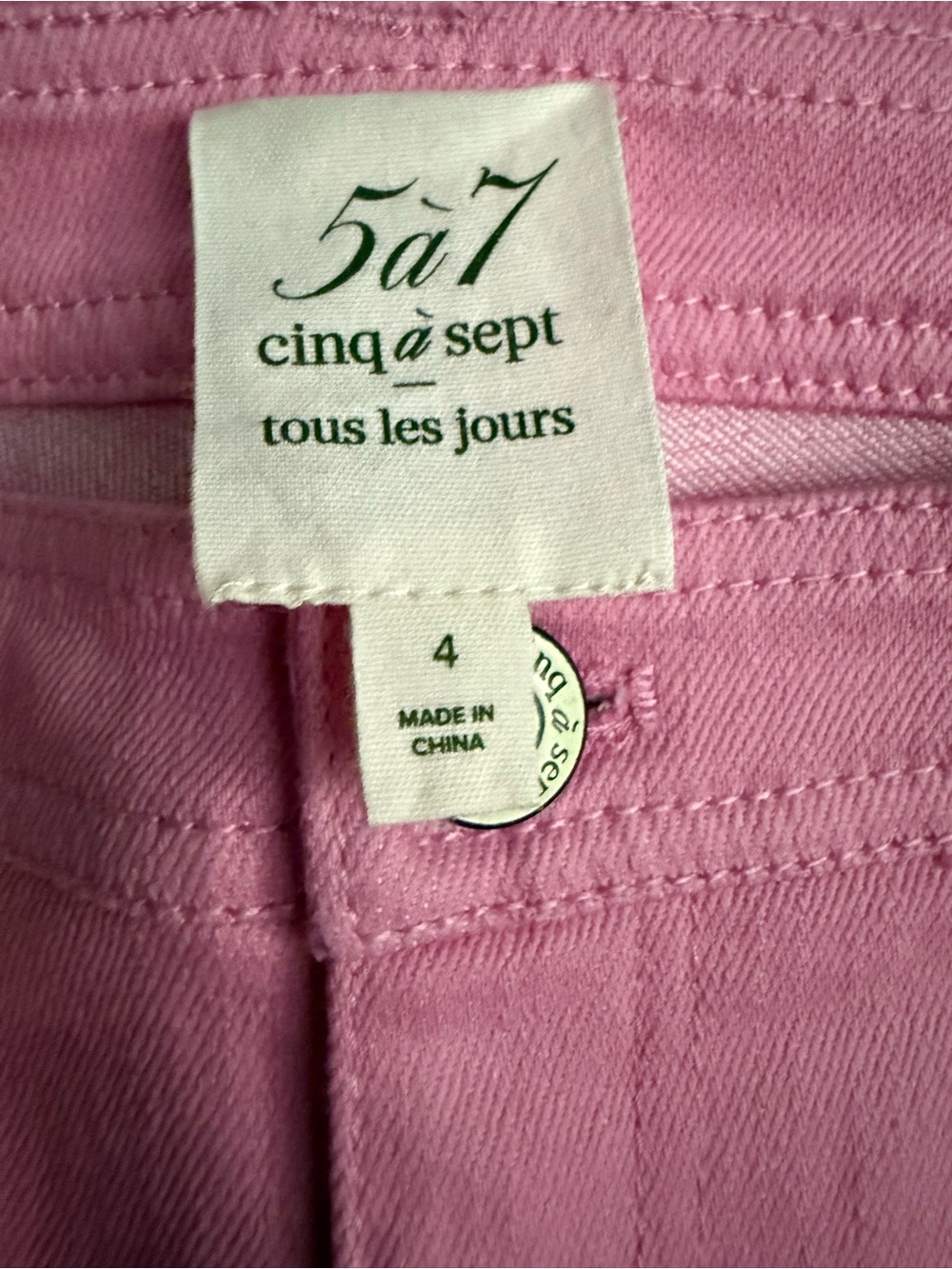 cinq a sept Pink High-Rise Cropped Jeans with Heart Patch - Picture 10 of 11